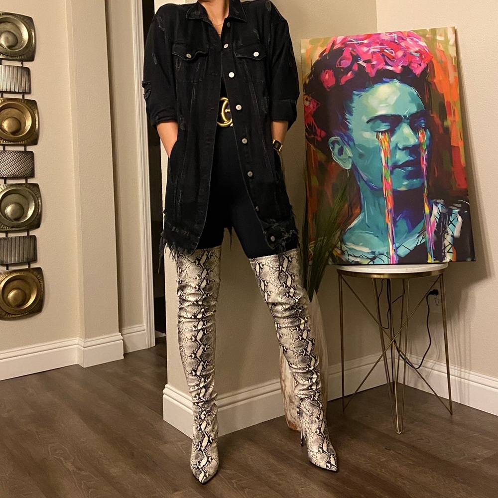 Steve Madden snake print boots